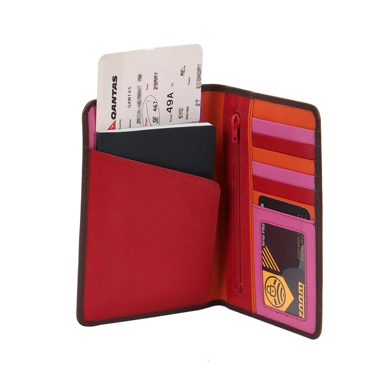 Adele Slim RFID Leather Passport Wallet